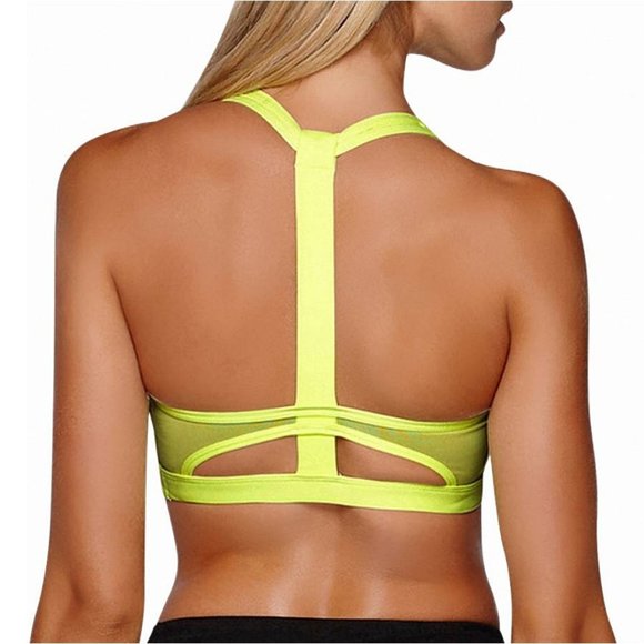 Lorna Jane Other - Lorna Jane Angel Keyhole T-Back Sports Bra in Neon Lemon Sorbet